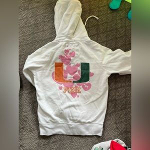 PINK University of Miami Zip Up Size Large